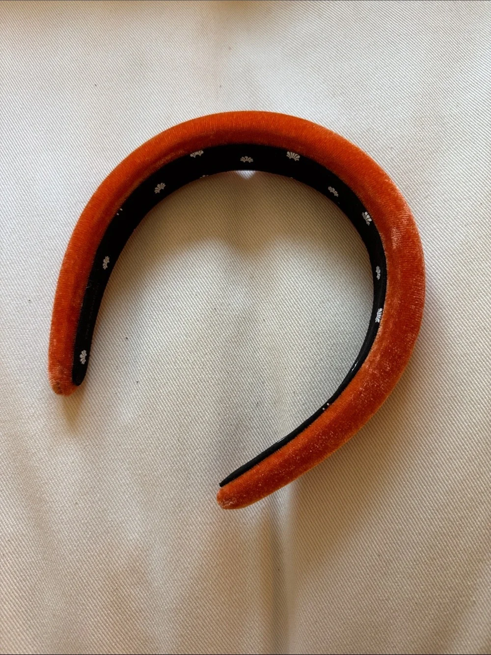 RARE Lele Sadoughi Orange Velvet Padded Headband